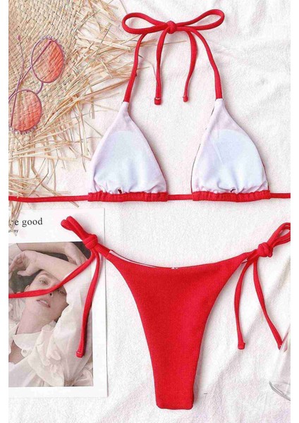 Angelsin Bağlamalı Bikini Üst Kırmızı