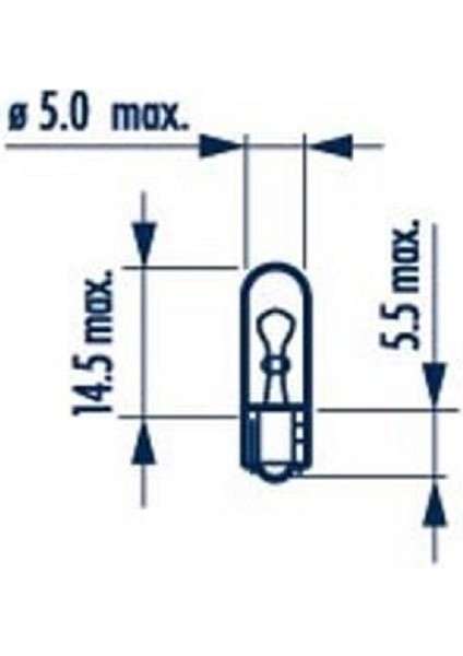 Iki Adet Narva 12V. W1.2W Mini Dipsiz Ampul 17037 Ean: 4013790205056