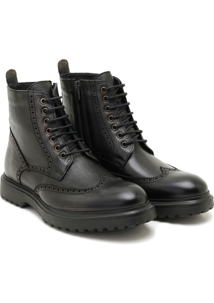 Daria Siyah Erkek Deri Bot