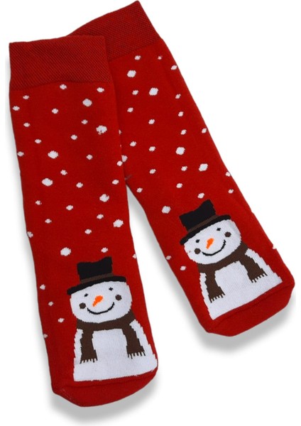 Unisex Renkli Kışlık Havlu Christmas Themed Teryy Socks Desenli 1 Adet Çorap Numara BT-0753