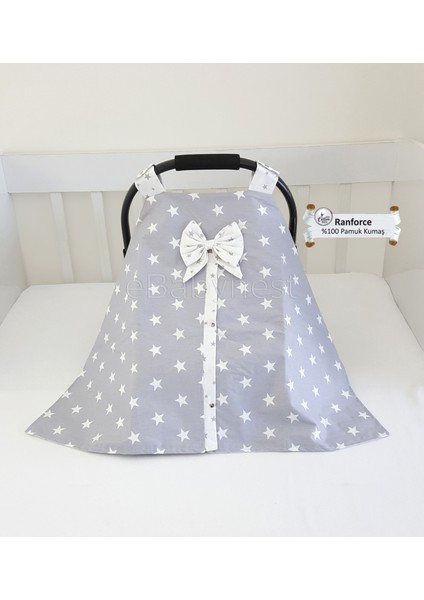 Big Star Serisi Gri Beyaz Puset Örtüsü