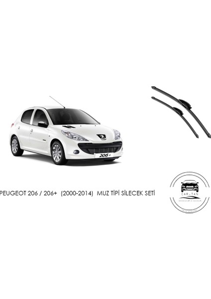 Peugeot 206 / 206+ (2000-2014) Muz Tipi Silecek Seti fiyatları