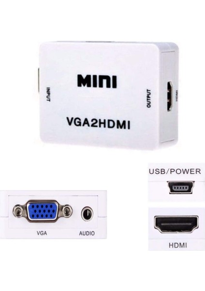 4554 VGA To HDMI Dönüştürücü Adaptör