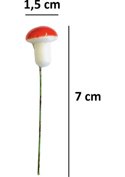 Mini Telli Mantar Süsü 10 Adet