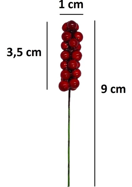 Mini Telli Salkım Berry Süsü 10 Adet