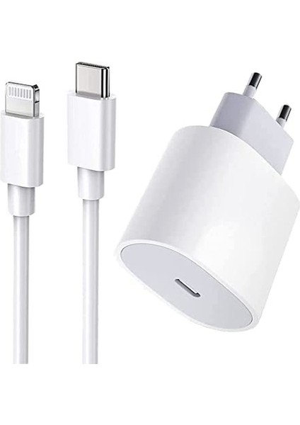 iPhone 20WATT 11 / 12 / 13 / Pro / Pro Max ile Uyumlu Type-C To Lighting Şarj Aleti ve Cihazı