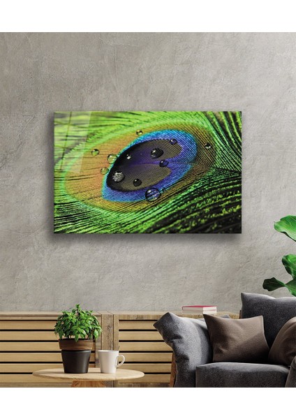 Eliza Home Tavuskuşu Tüy Cam Tablo Peacock fiyatları