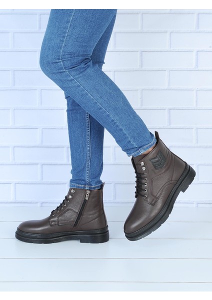 B-06 Kahve Termal Kürklü Erkek Kışlık Deri Bot modelleri