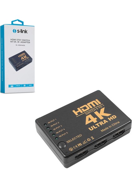 HDMI Dağıtıcı Swıtch 4K 2k 4 Giriş 1 Çıkış S-Link SL-HSW4K55