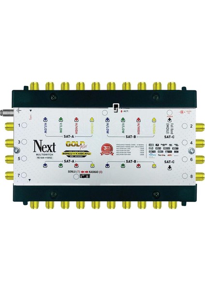 Uydu Santral 10/8 Sonlu Kaskatlı Multıswıtch Hybrıt (Adaptör Dahil) Next