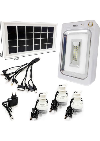 Silver Toss Solar Kamp Lambası Acil Durum Işığı Şarjlı 1W+46LED Silver Toss ST-1901