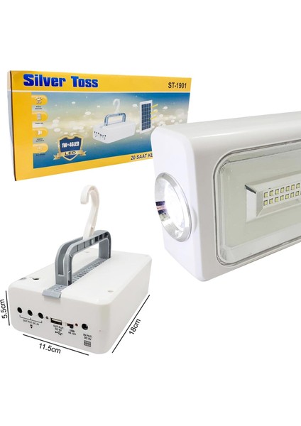 Silver Toss Solar Kamp Lambası Acil Durum Işığı Şarjlı 1W+46LED Silver Toss ST-1901