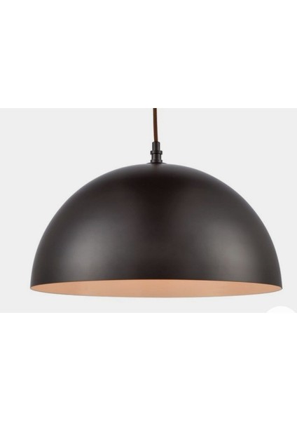 Retro Rustik Metal Sarkıt Avize 30 cm Mat Siyah Içi Beyaz