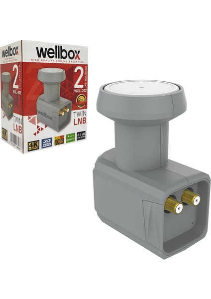 Lnb Ikili (Twin) Gold 0.1db 3D 4K Wellbox WXL-202