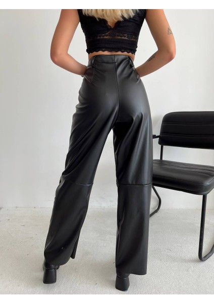 Kadın Siyah Suni Deri Pantolon fiyatları