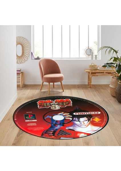 Tekken Oyun Cd'si Şeklinde Süngerli Yüzey -Kaymaz Taban Halı modelleri