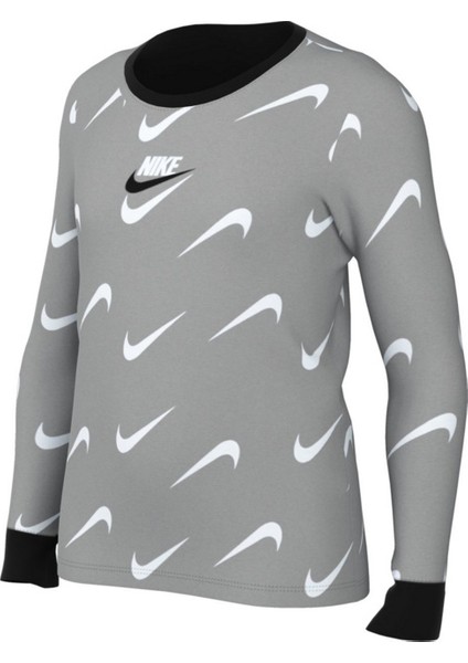 Sportswear Swoosh Uzun Kollu Kız Çocuk Tişört DM3490-010