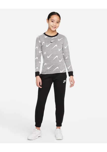 Sportswear Swoosh Uzun Kollu Kız Çocuk Tişört DM3490-010