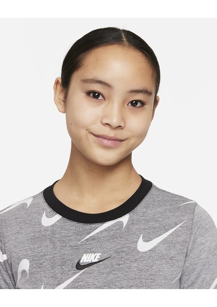 Sportswear Swoosh Uzun Kollu Kız Çocuk Tişört DM3490-010