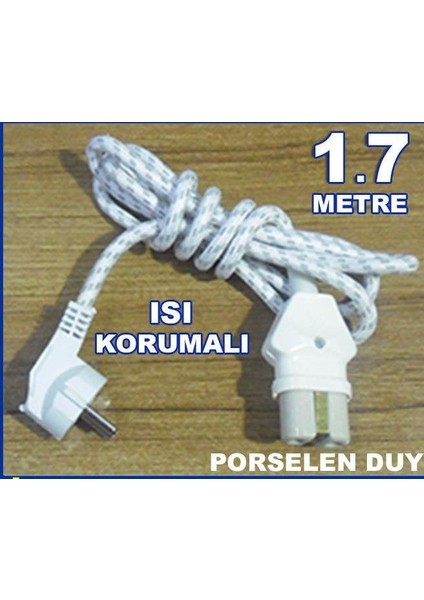 Örme Kablo Tam Korumalı Ütü Fişi Izgara Kablosu