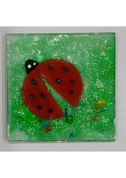 Uğur Böceği Desenli Banyo Cam Gider Kapağı Süsü Tekli Ölçü :10X10 cm