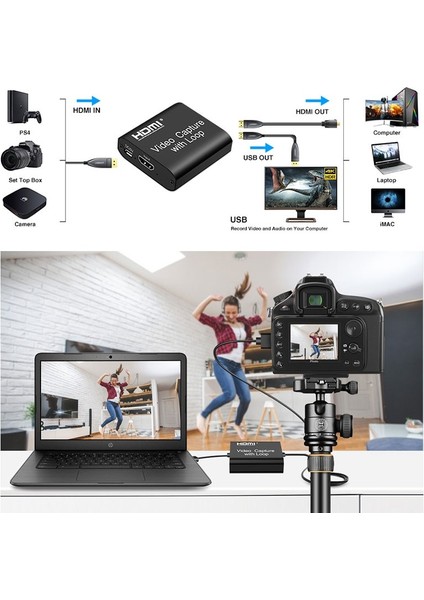 Hdmı 1080P 4K HDMI Video Capture Kart With Loop Out USB 2.0