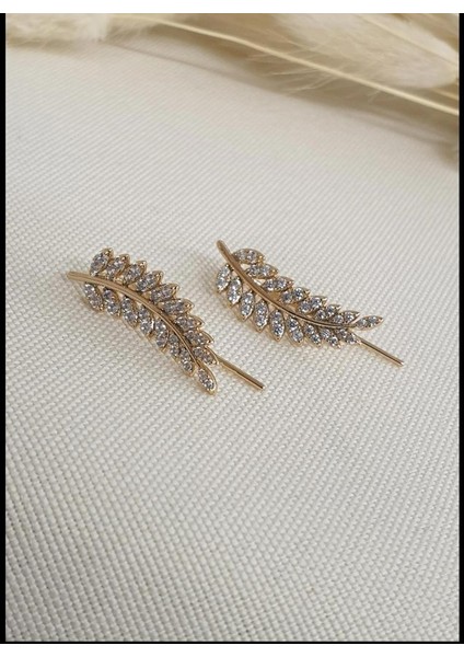 Zirkon Palm Leaf Luxury Küpe