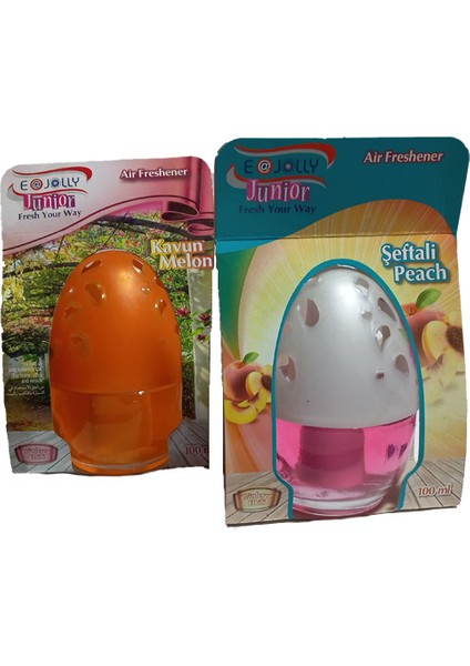 Oda ve Araç Kokuları Yumurta Şekli Cam 2li Paket Şeftali Kavun Kokuları 100ML*2