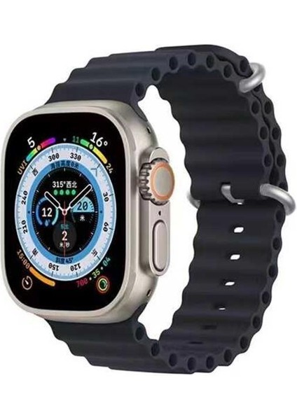 Apple Watch 44MM Renkli ​​​​krd-75 Silikon Metal Tokalı Kordon