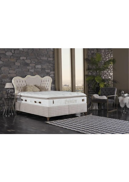 Premium Pedli Tavşan Tüyü Torba Yaylı Anatomik Sünger Yatak 90X190