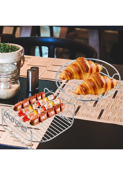 5 Parça 4 Şiş 7 Inç (18cm) Yui / Xiaomi / Philips / Kumtel Uyumlu Air Fryer Aksesuarları Set - Siyah (Yurt Dışından)