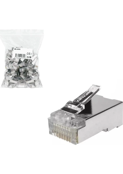 RJ45 Ftp Soket Metal (100 Adet) S-Link SL-M36