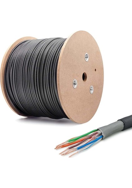 Cat6 Kablo Dış Mekan 24AWG 0.51MM 305MT Siyah Hadron HDX-5015