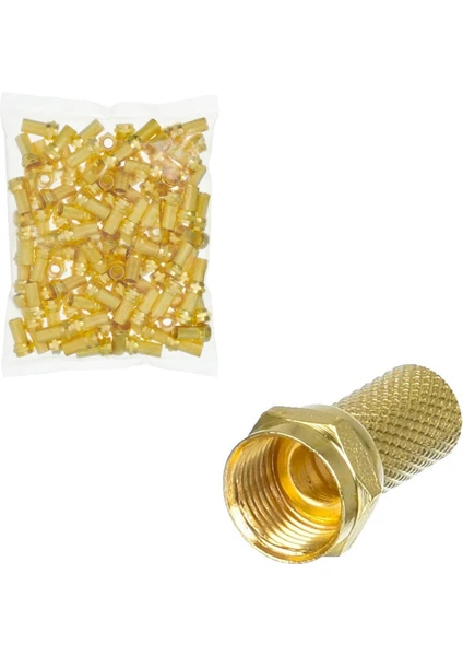 F Konnektör Rg6 Gold Standart (100 Adet) 1.kalite