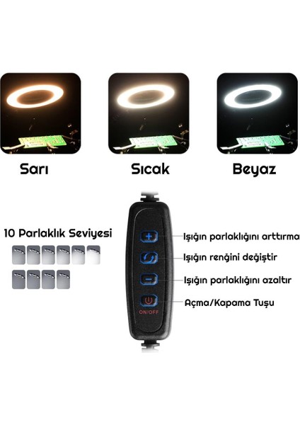 Led Işıklı 3x Büyüteç Lehim Havya Masa Sehpa Standı Yardımcı Esnek Tutucu Kol