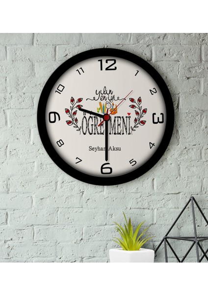 Kişiye Özel Yılın En Iyi Öğretmeni Ahşap Duvar Saati-2