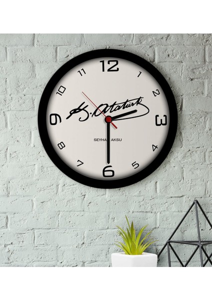 Kişiye Özel Atatürk Imzalı Ahşap Duvar Saati