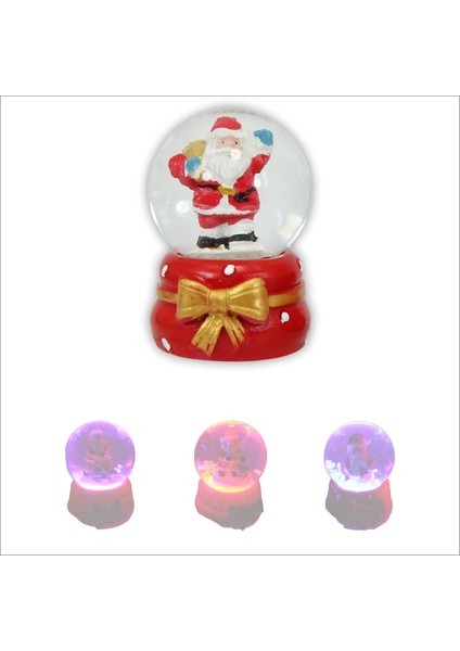 Süsle Bebek ve Parti Uçuşan Kar Taneli,7cm x 4,5cm LED Işıklı Kar Küresi - 1 Adet