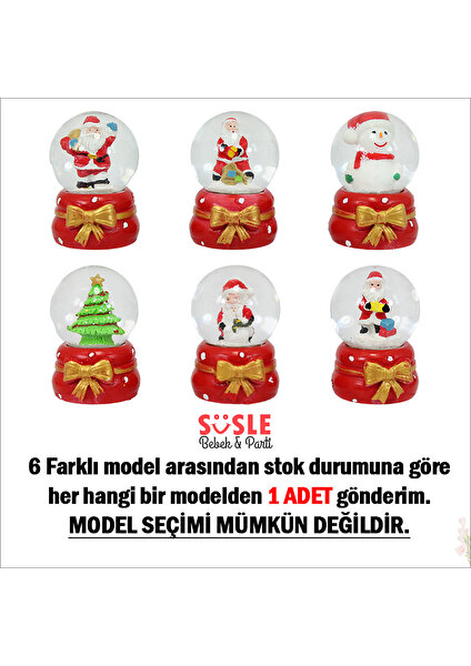 Süsle Bebek ve Parti Uçuşan Kar Taneli,7cm x 4,5cm LED Işıklı Kar Küresi - 1 Adet