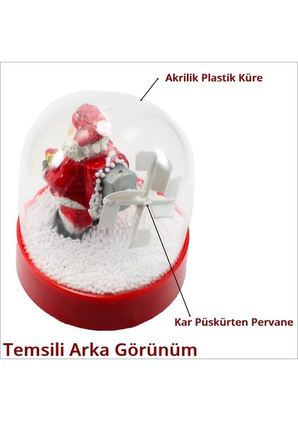 Süsle Bebek ve Parti Kar Püskürten, Müzikli ve Pilli Kar Küresi - 11CM x 9,5cm Ma