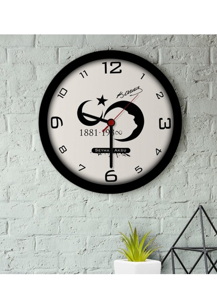 Kişiye Özel Atatürk Temalı Ahşap Duvar Saati-5