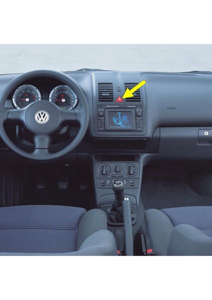 Vw Polo Hb 2000-2002 Dörtlü Flaşör Düğmesi Kırmızı Üçgen Ikaz Tuşu 6N0953235A