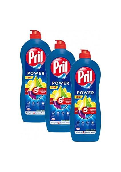 Elde Yıkama Sıvı Bulaşık Deterjanı 675G Limon 5+ Etki, Kendinden Yağ Çözme Etkisi 3'lü