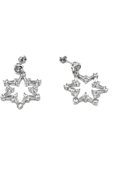 925 Ayar Gümüş Baget Zirkon Taşlı Yıldızlı Set