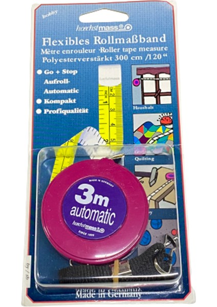 Otomatik Ip Askılı Mezura Mezro Measure 300 cm HMASS300