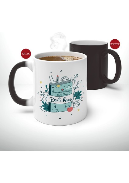 Kişiye Özel Öğretmenler Günü Tasarımlı Sihirli Kupa Bardak-1