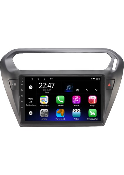Citroen C-Elysee Android 12 Kablosuz Carplay Navigasyon Multimedya Ekran Teyp - MY-0609W-CİTROEN C-Elysee