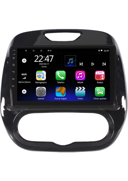 Renault Captur Android 12 Kablosuz Carplay Navigasyon Multimedya Ekran Teyp - MY-0609W-RENAULT Captur