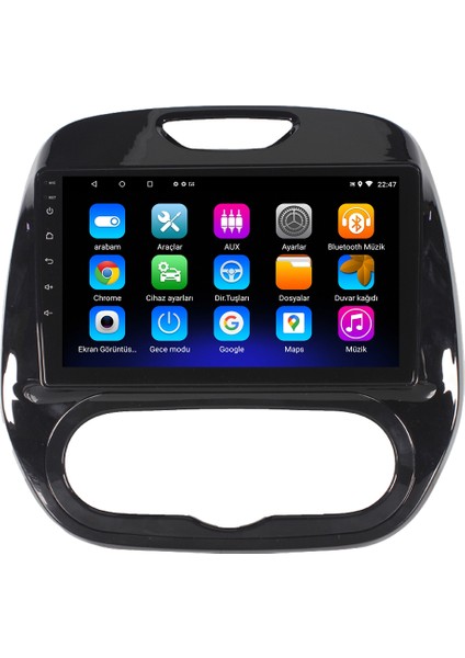 Renault Captur Android 12 Kablosuz Carplay Navigasyon Multimedya Ekran Teyp - MY-0609W-RENAULT Captur