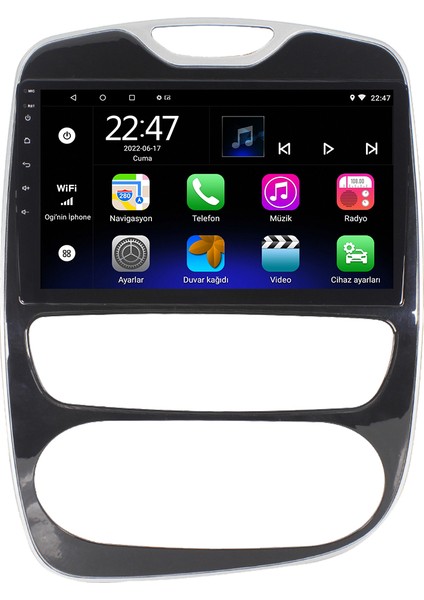 Renault Clio 4 Android 12 Kablosuz Carplay Navigasyon Multimedya Ekran Teyp - MY-0609W-RENAULT Clio 4